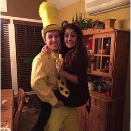Our first Halloween together - Curious George and Man in the Yellow Hat