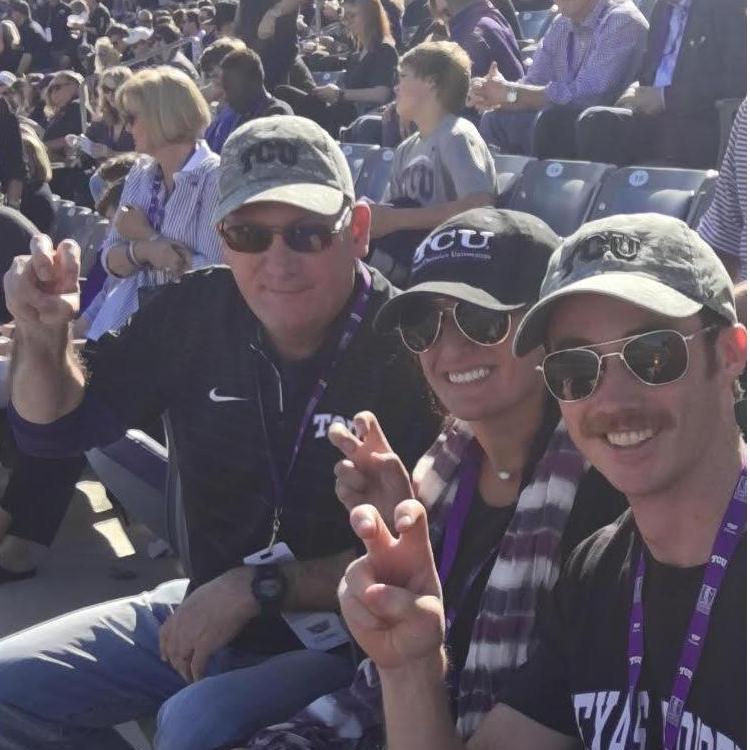 TCU with Rachel's dad. GO FROGS!