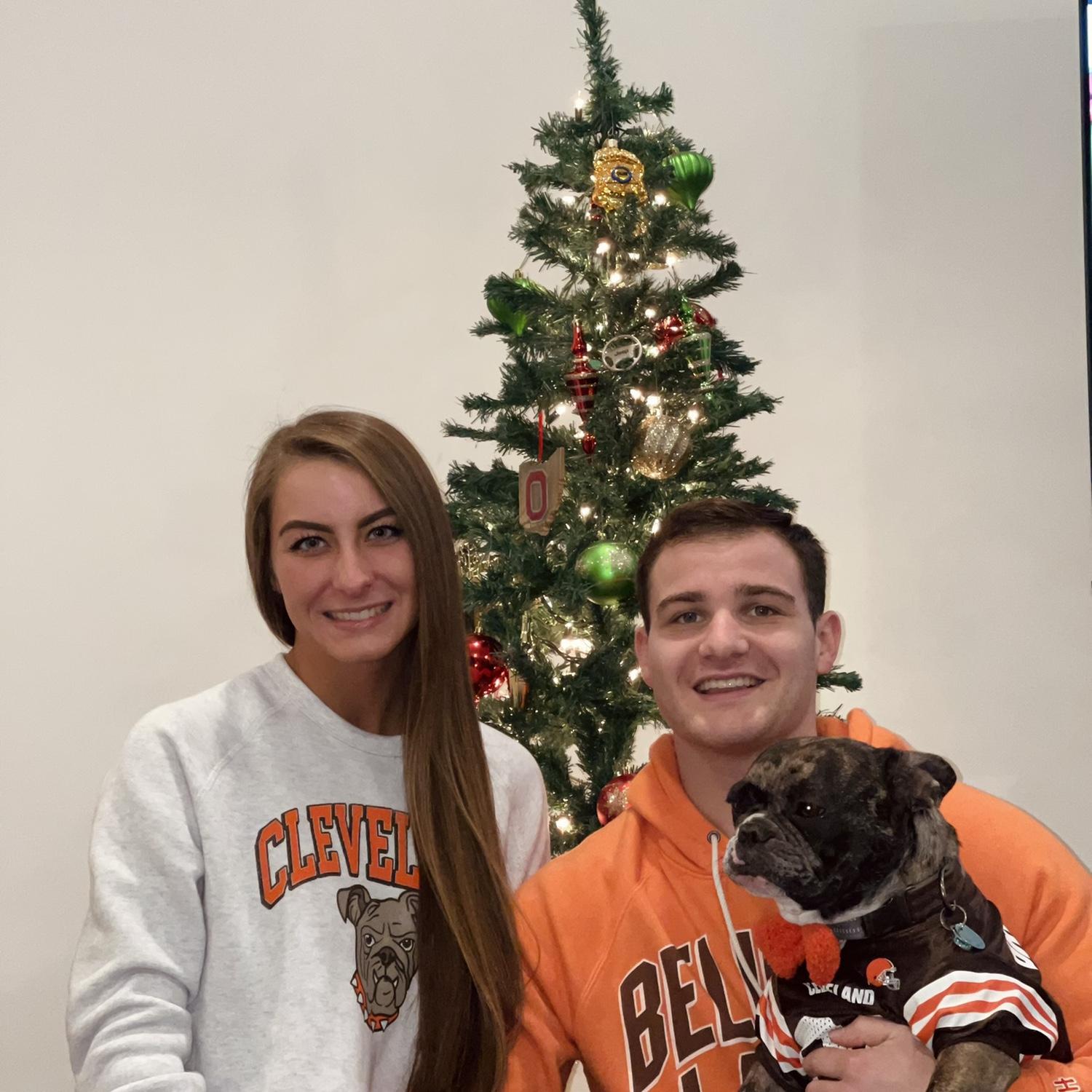 Our first Christmas picture at David's apartment :)