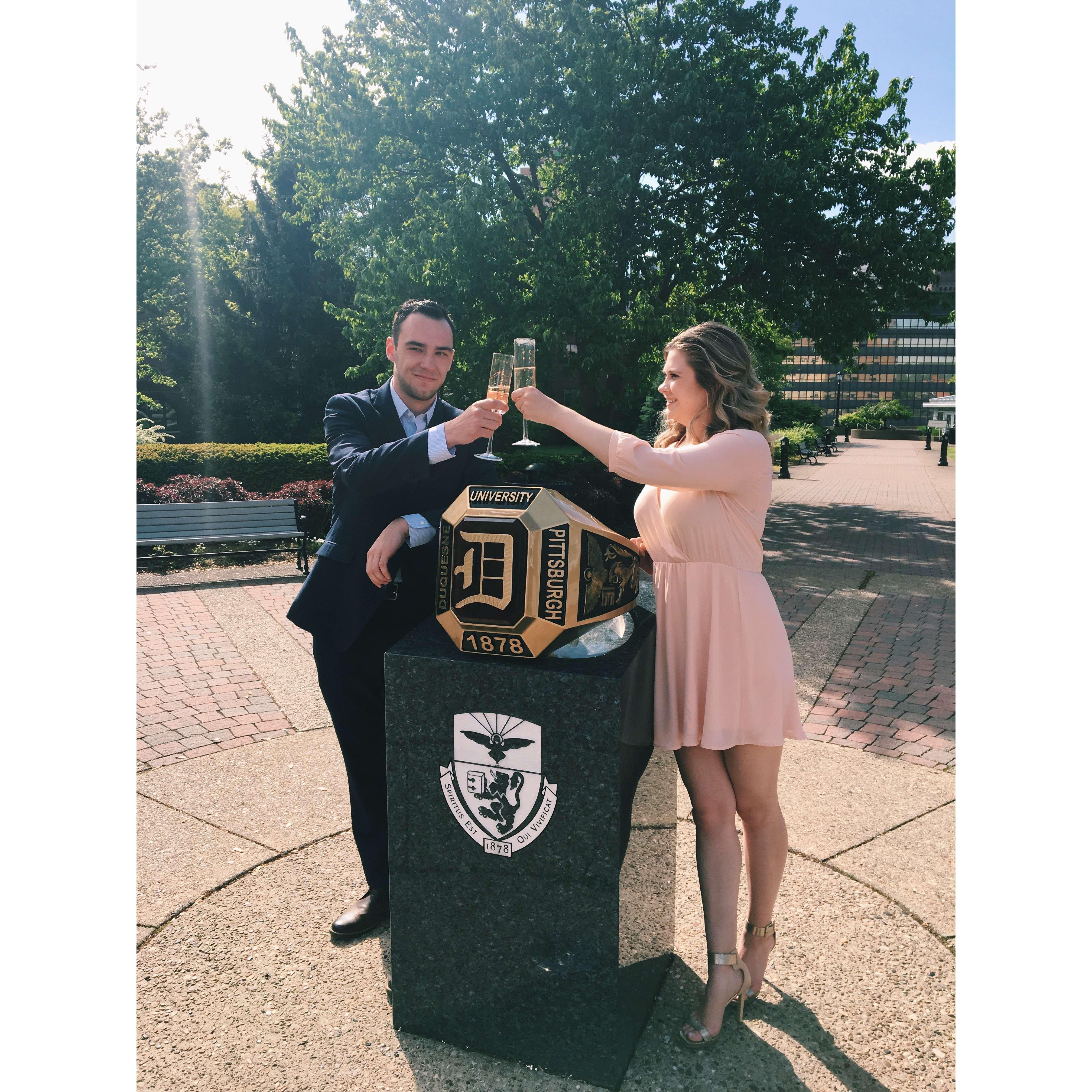 Celebrating our graduation from Duquesne