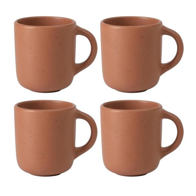 Bloomhouse - Oprah's Favorite Things - Corcisa Clay 4 Piece Mug Set - Burnt Apricot Terracotta