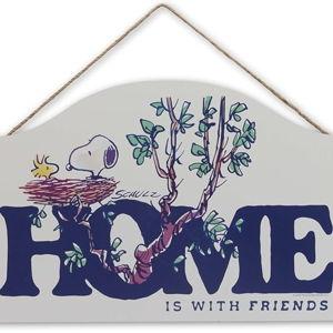 Peanuts Snoopy Home is With Friends Hanging Wood Wall Decor - Adorable Snoopy Sign for Home