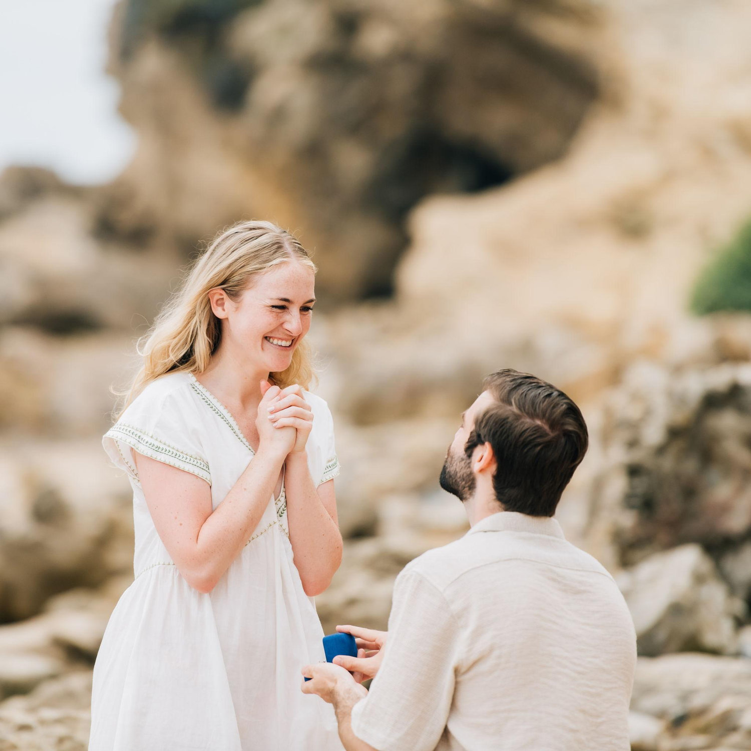 We get engaged at Little Corona Beach