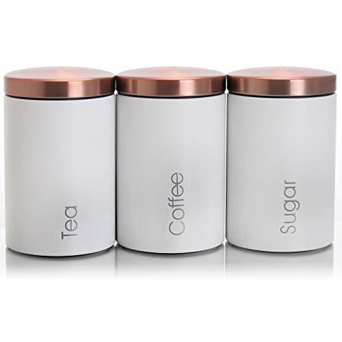 MegaChef MC-311W Food Storage and Organization Canister Set Collection, 3 Piece, White