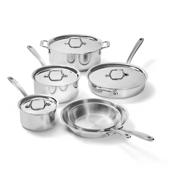All-Clad D3 Stainless Everyday, 10 Piece Pots and Pans Cookware Set
