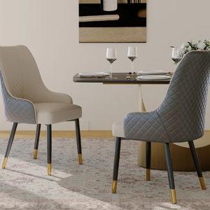 Ciarra Modern Faux Leather Dining Chair, Upholstered Dining Chairs with Arms, Density Sponge Pre-Assembly