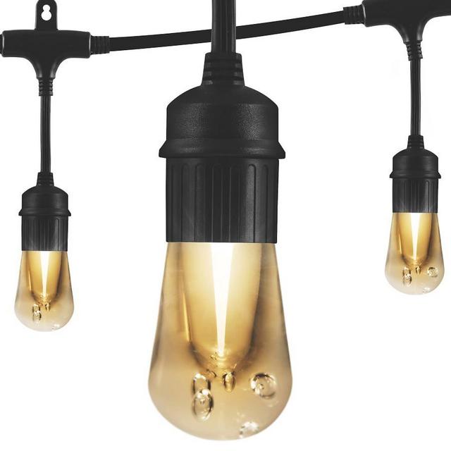 Indoor/Outdoor LED String Lights - Black, 48 Feet
