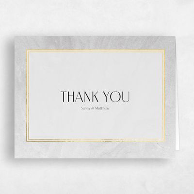 Stone Gray, Grey Wedding Thank You - Dorado Landscape Foil