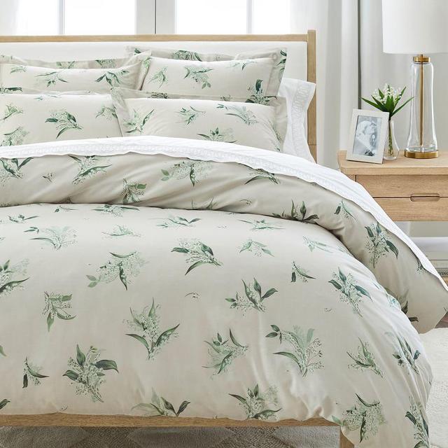 Monique Lhuillier Lily of the Valley Organic Cotton Duvet Cover, Full/Queen