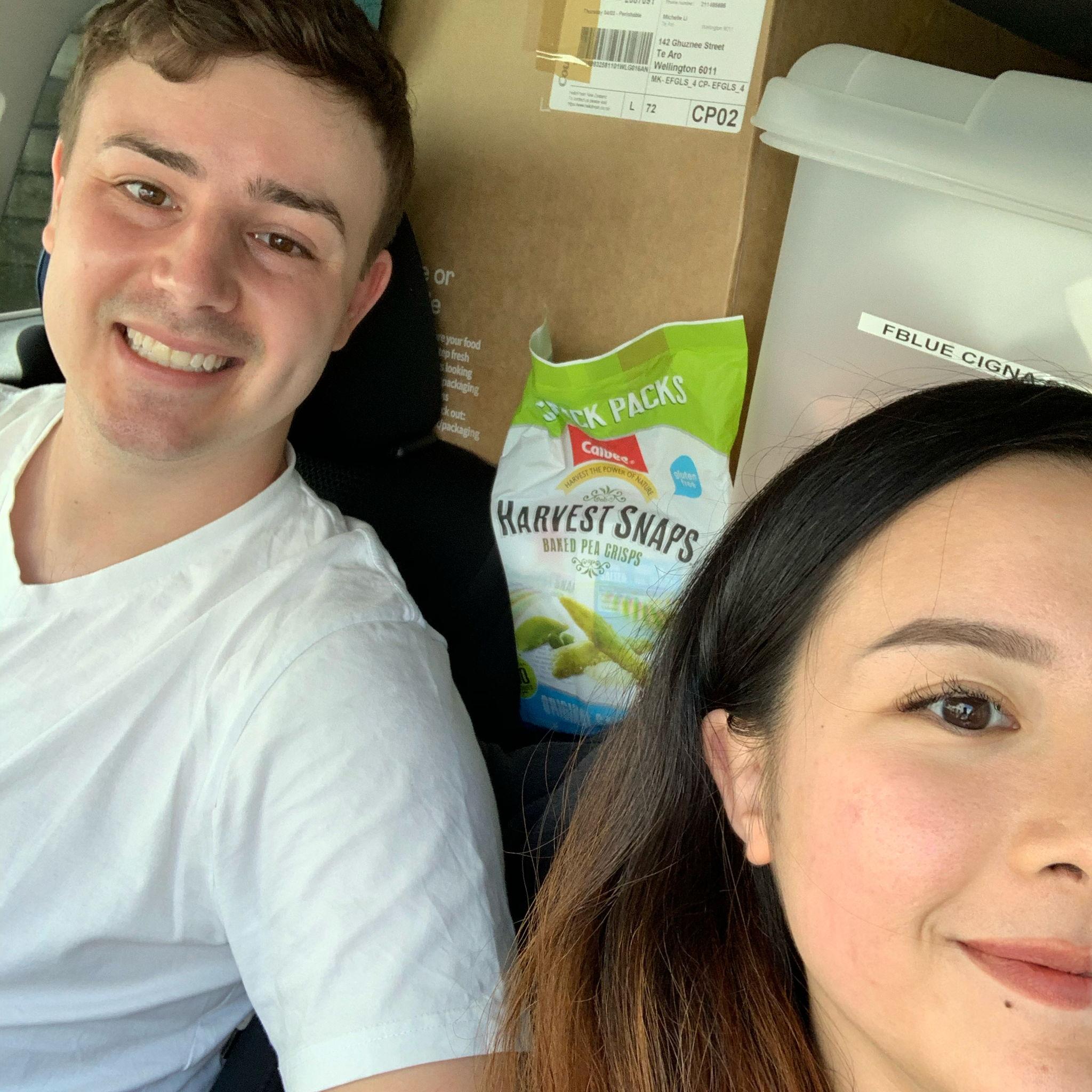 December 2021, Wellington - The big move for Lucia! Look at that expertly packed car. How fortunate Lucia has now employed an involuntary, unpaid helper... (pictured on left).