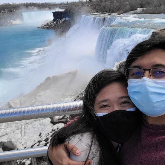 Covid made us do long distance before we even started dating, but we did get in a Niagara Falls trip before Tiffany graduated!