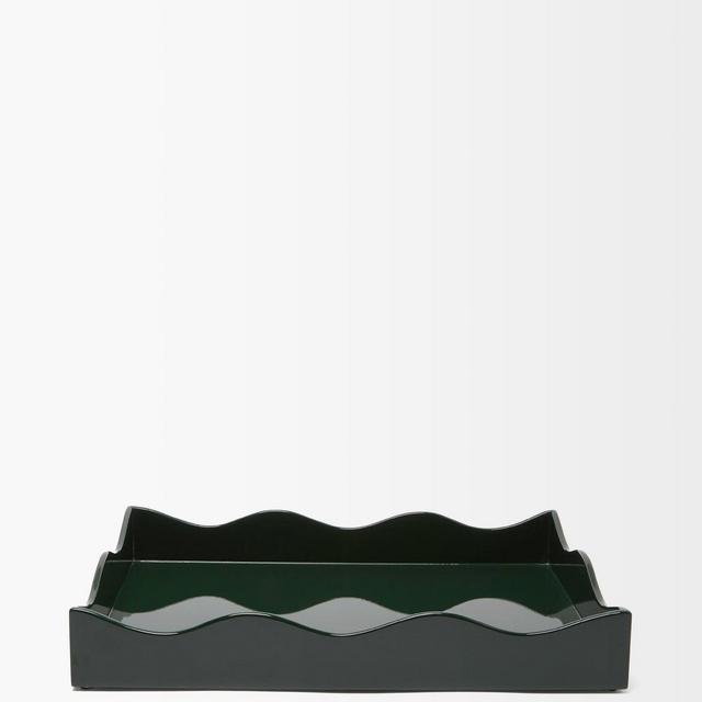 The Lacquer Company X Rita Konig Belles Rives medium lacquer tray in Bottle Green