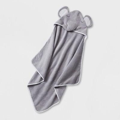 Baby Elephant Hooded Towel - Cloud Island™ Gray One Size