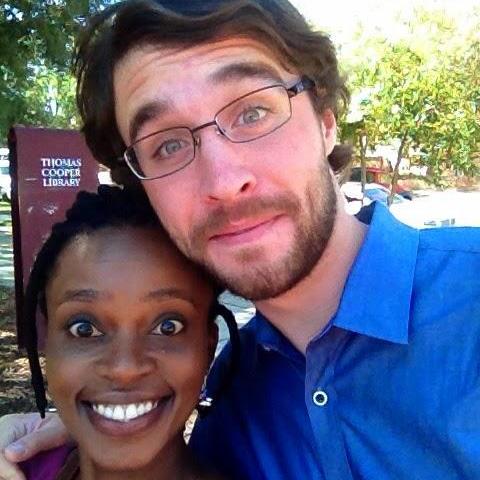 In Columbia, South Carolina :  Outside the Thomas Cooper Library where Irene spent numerous hours studying towards her PhD .
On this day, we had returned to her alma mater as she was a guest lecturer