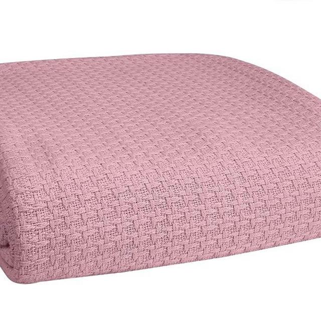 BELIZZI HOME 100% Cotton Bed Blanket, Breathable Bed Blanket Full Queen Size, Cotton Thermal Blankets Full Queen, Perfect for Layering Any Bed for All Season, Purple