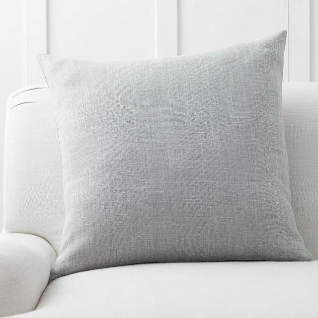 Belgian Linen Pillow Cover, 24", Chambray