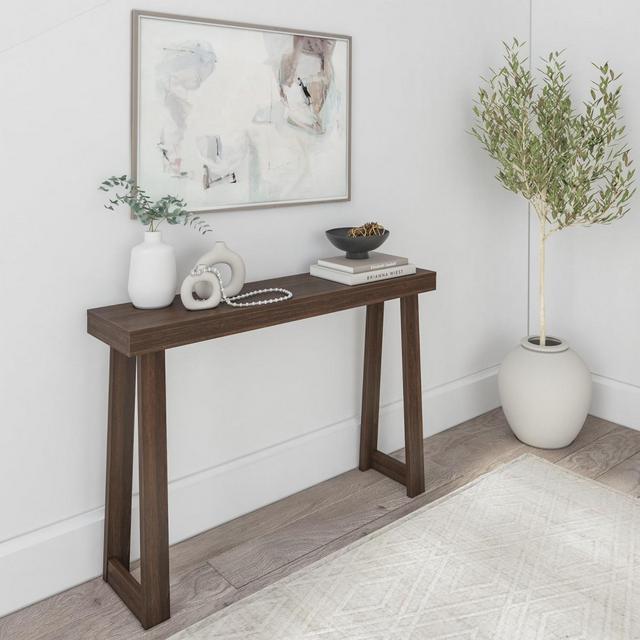 Plank+Beam 46" Classic Console Table, Solid Wood Entryway Table, Foyer Tables, Narrow Console Tables, Walnut