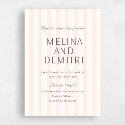 Lightest Blush, Pink Wedding Invitation - Sabbia Classic