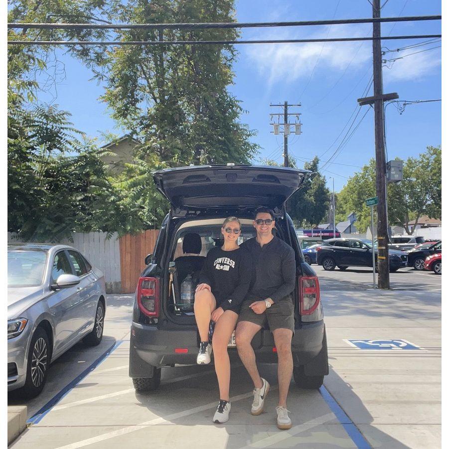 Car is packed for our first ever camping trip together! Destination: Joshua Tree National Park.