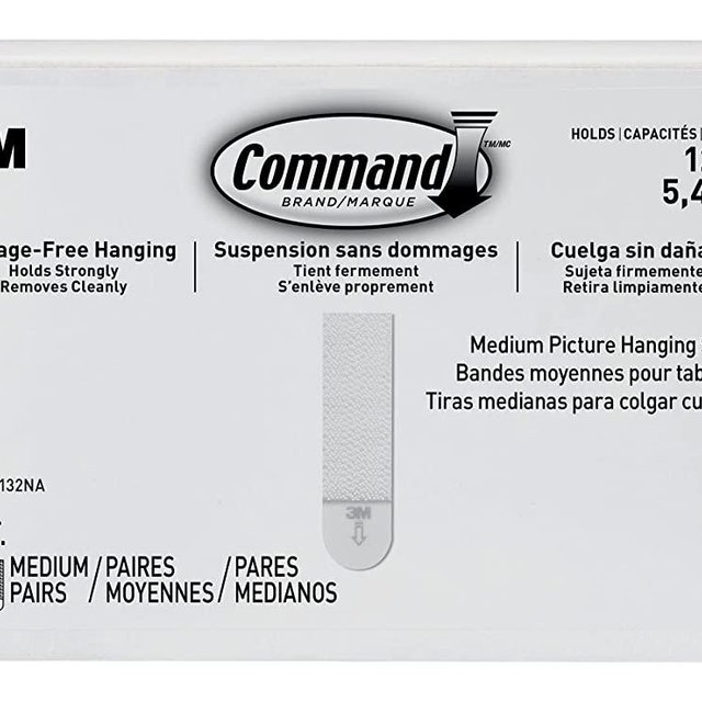Command Medium Picture Hanging Strips, Damage Free Hanging Picture Hangers, No Tools Wall Hanging Strips for Living Spaces, 132 White Adhesive Strip Pairs(264 Command Strips)