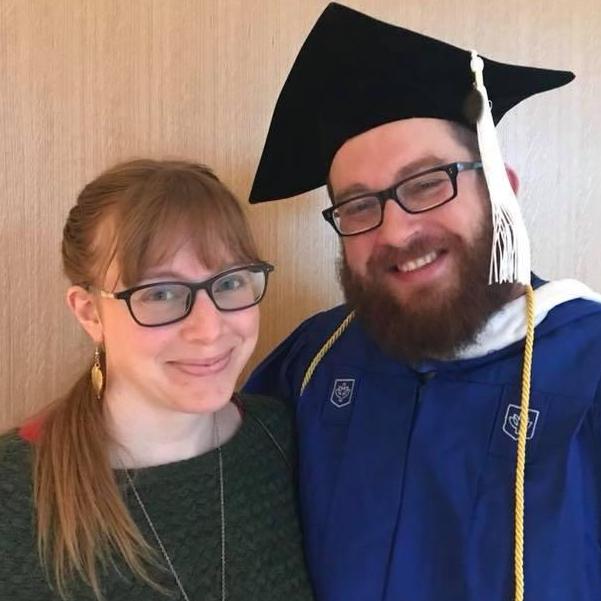 Mike's MA graduation! It was like 6am, I'm shocked we both look awake.