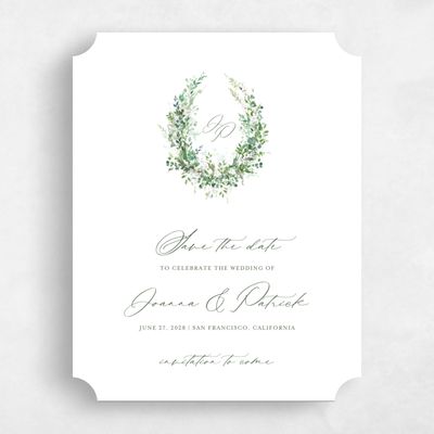 Green Ticket Wedding Save the Date - Blosser Portrait