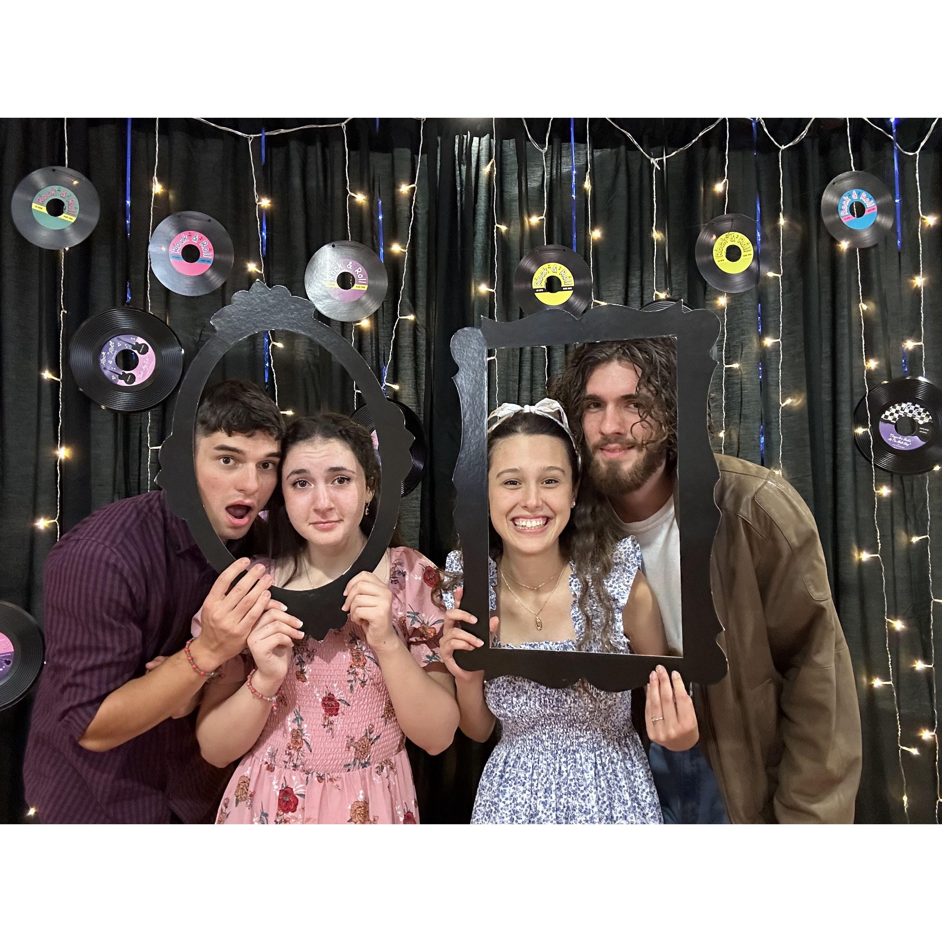 Joe, Lillian, Natalie, and John at Sock Hop