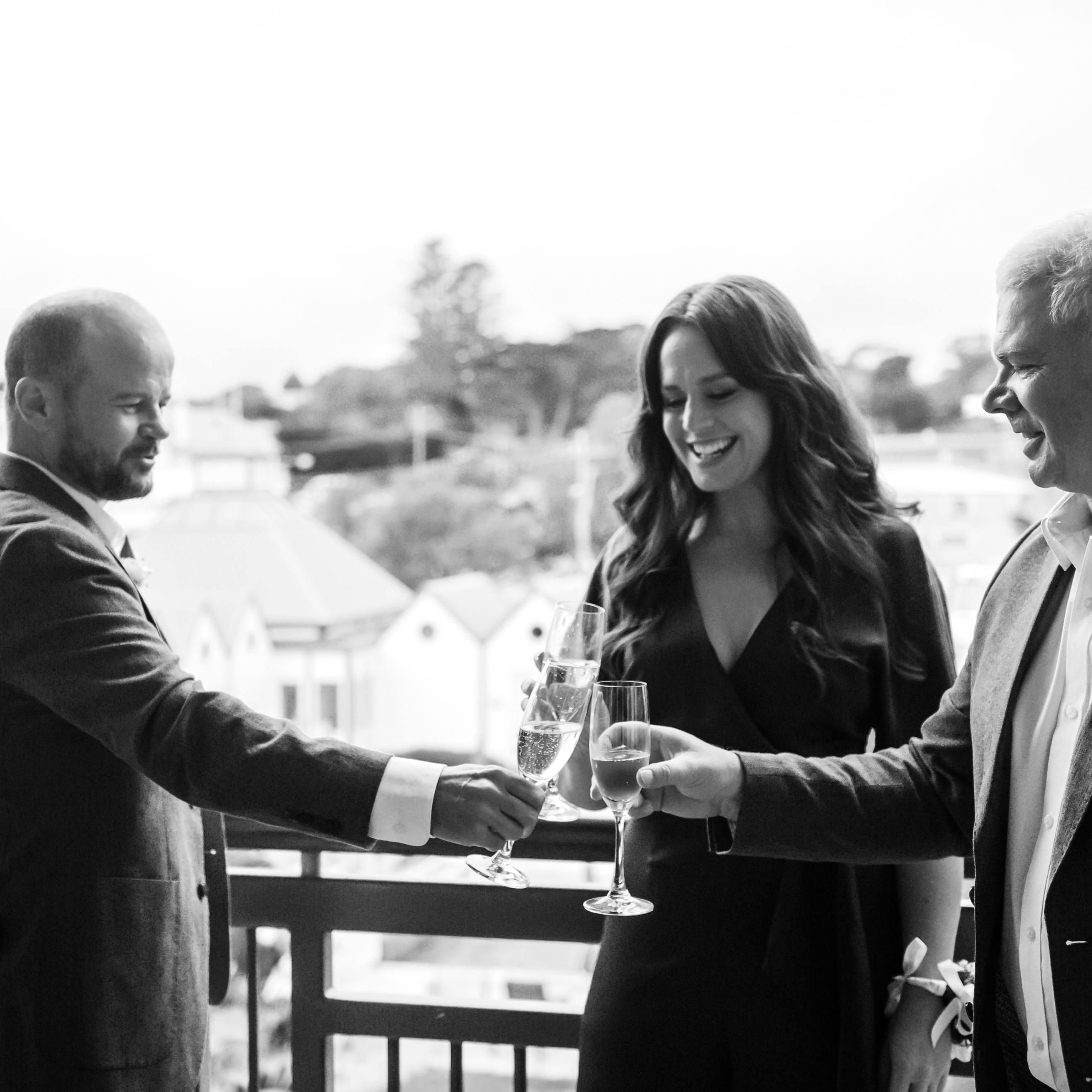 Boys' toast to the big day.