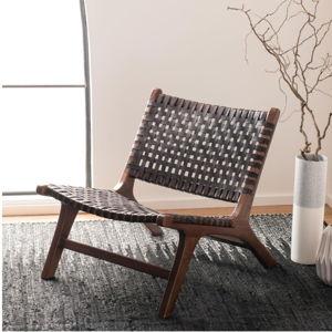 Luna Leather Woven Accent Chair