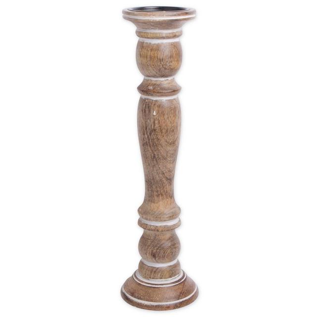 Bee & Willow™ Large Home Wooden Pillar Candle Holder in Brown