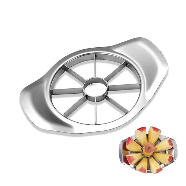 Stainless Steel Apple Slicer & Corer, 8-Slice Apple Cutter Wedger, Heavy Duty Fruit Divider for Apples & Pears, Kitchen Gadget for Home Use
