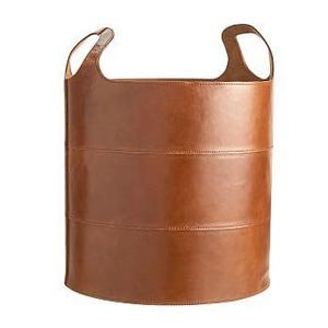 Hayes Leather Floor Tote Storage Basket