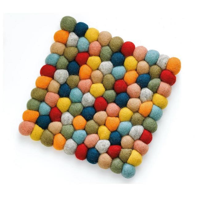 CILIO Virgin Wool Trivet "Colore", Square, 8X8"