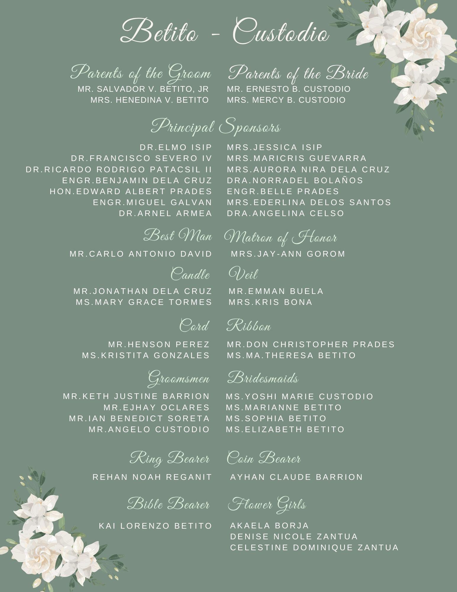 The Wedding Website of Rach Custodio and Ian Betito
