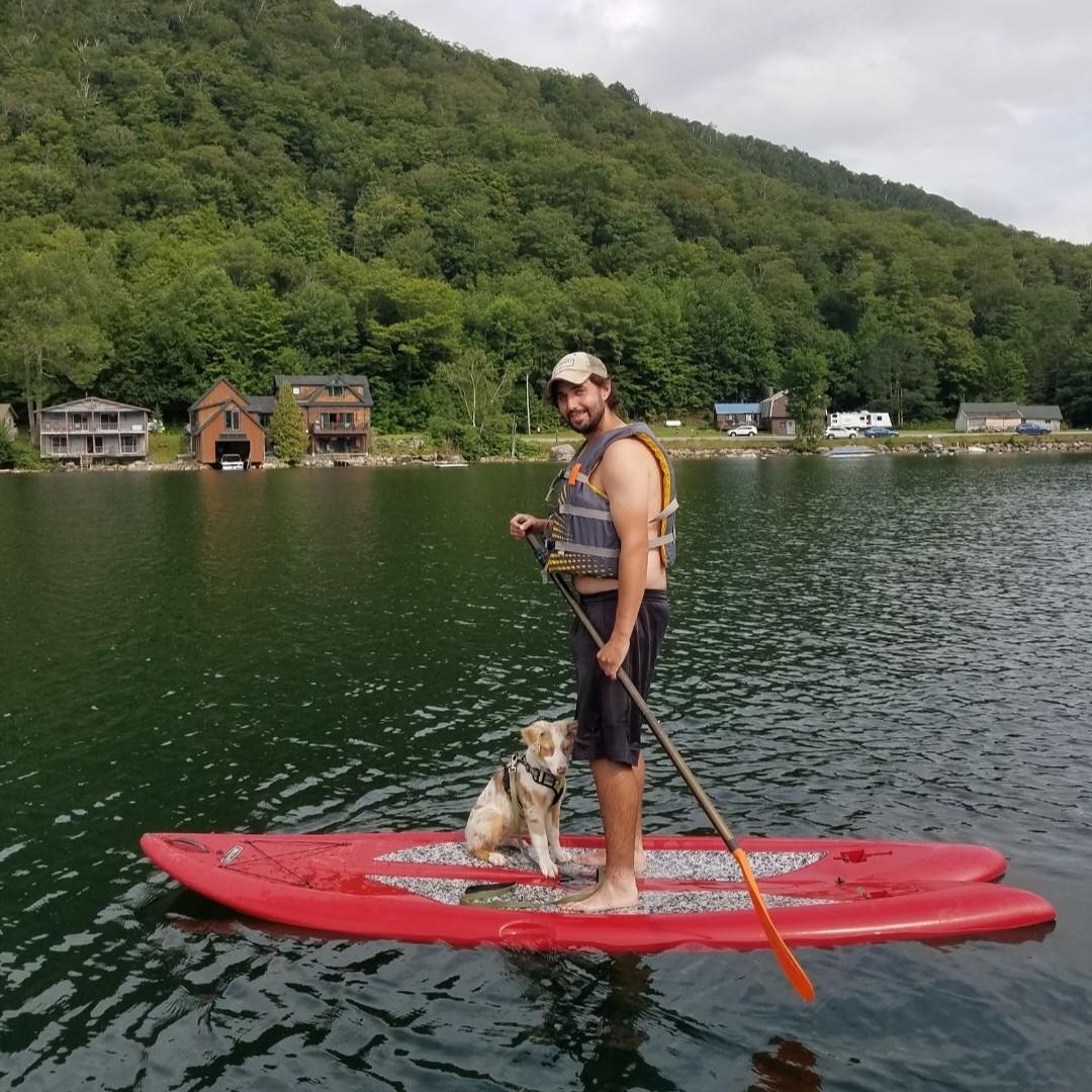 Paw-dle boarding on Lake Willoughby in Vermont's Northeast Kingdom in Summer '19