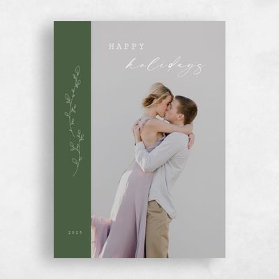 Dark Olive, Green Holiday Card - Amaya