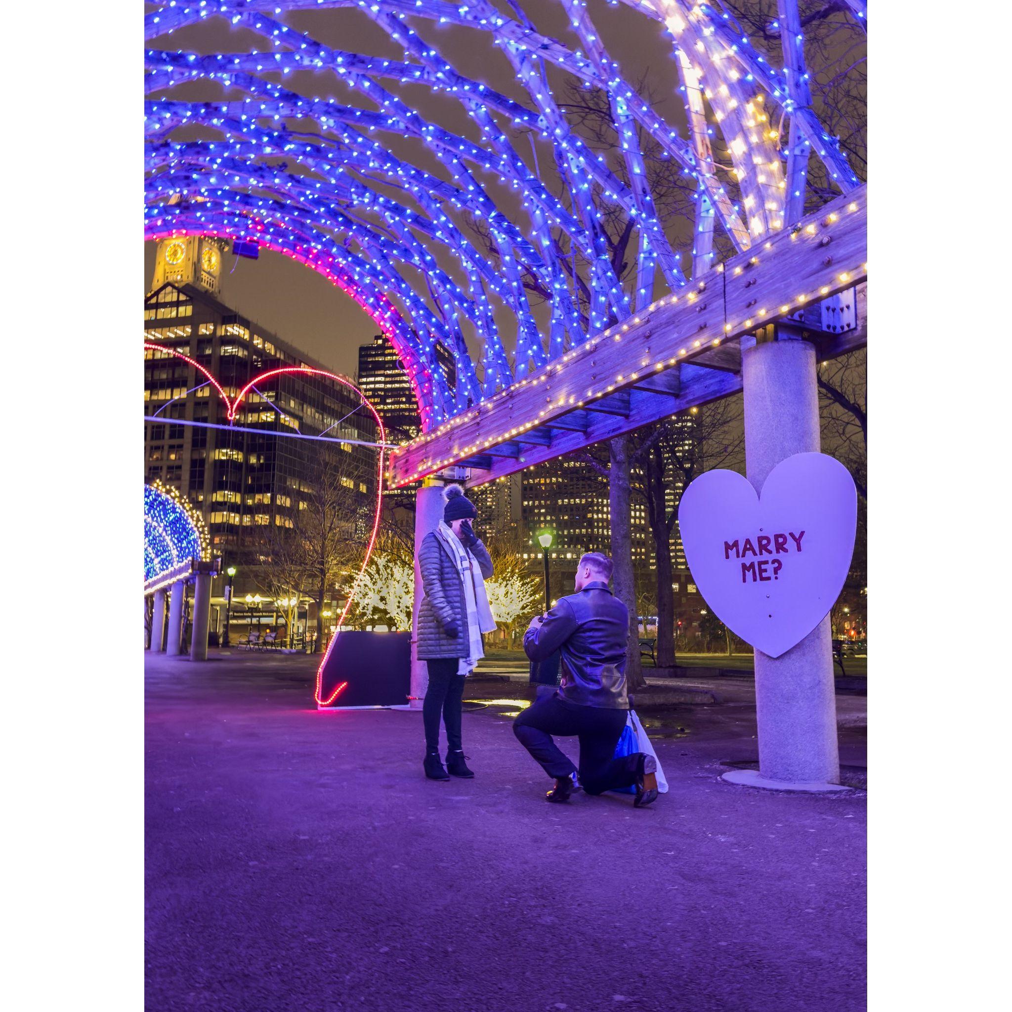 Kevin proposed in the North End while celebrating our 3 year anniversary. ❤️