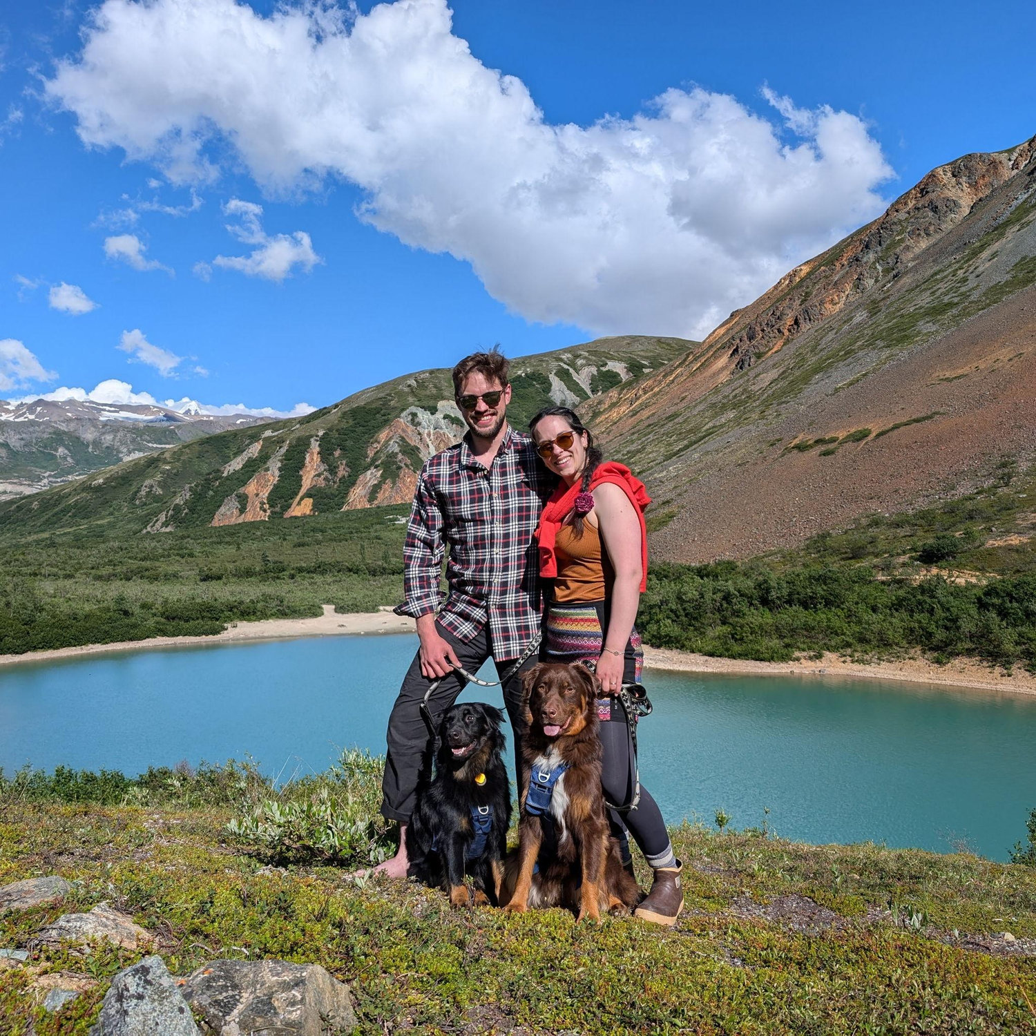 We biked to Red Rock Lake with our dogs in tow to attend another friend's wedding. Our friends Nate and Teal captured this sweet family photo for us