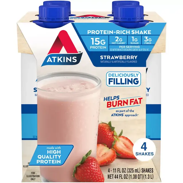 Atkins Strawberry Protein Shake - 4pk/44 fl oz