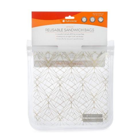 Full Circle 3.5cup 2pk Reusable Sandwich Bags Gold
