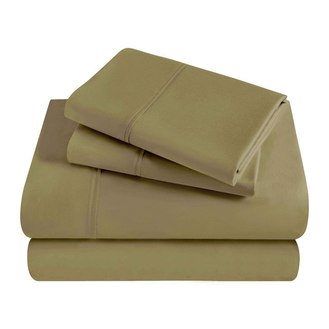 300-Thread Count Egyptian Cotton Sheet Set, Ultra-Soft, Deep Pocket Bedding , King, Sage - Blue Nile Mills