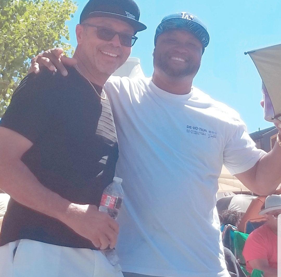 Nigel asked Dani's dad for her hand in marriage this summer (2023) at the Winter Park Jazz Festival!