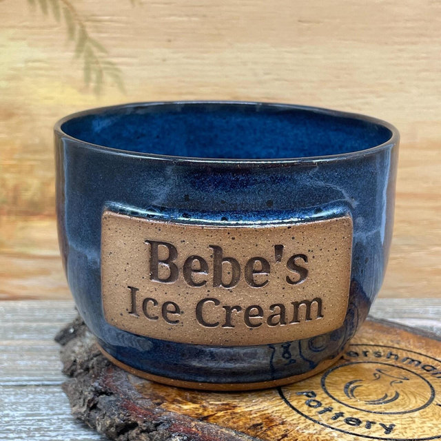 Custom Handmade Personalized Bowl - Red Stoneware Custom bowl, personalized with your Name, message, phrase, or logo - Made to Order