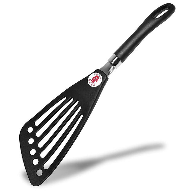 Seki Japan Kitchen Nylon Spatula Wide Thin Slotted Turner for Left-handed