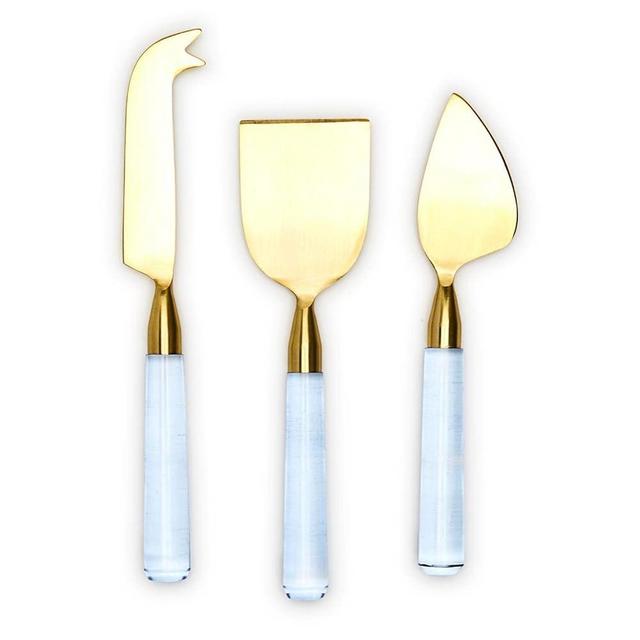 Two's Company Blue Skies Set of 3 Cheese Knives in Gift Box