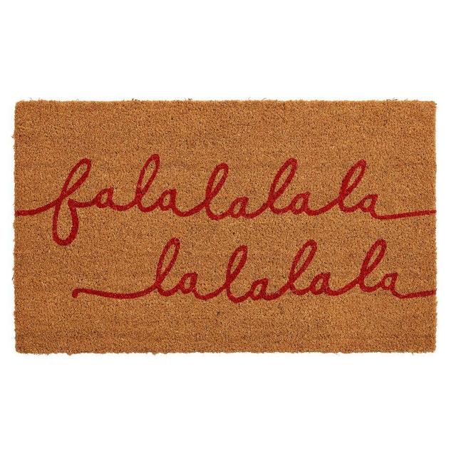 Fa La La Doormat, 18 x 30", Red