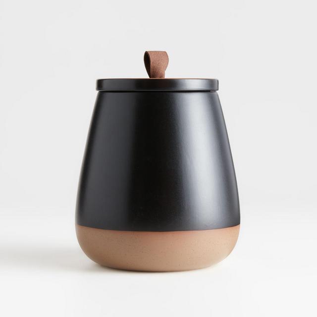 Thero Medium Matte Black Ceramic Canister