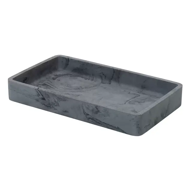 Studio 3B™ Marbleized Vanity Tray in Black