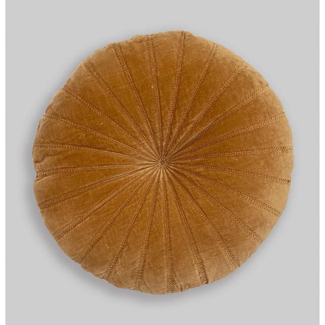 Quilted Velvet Round Throw Pillow Brown - Opalhouse™