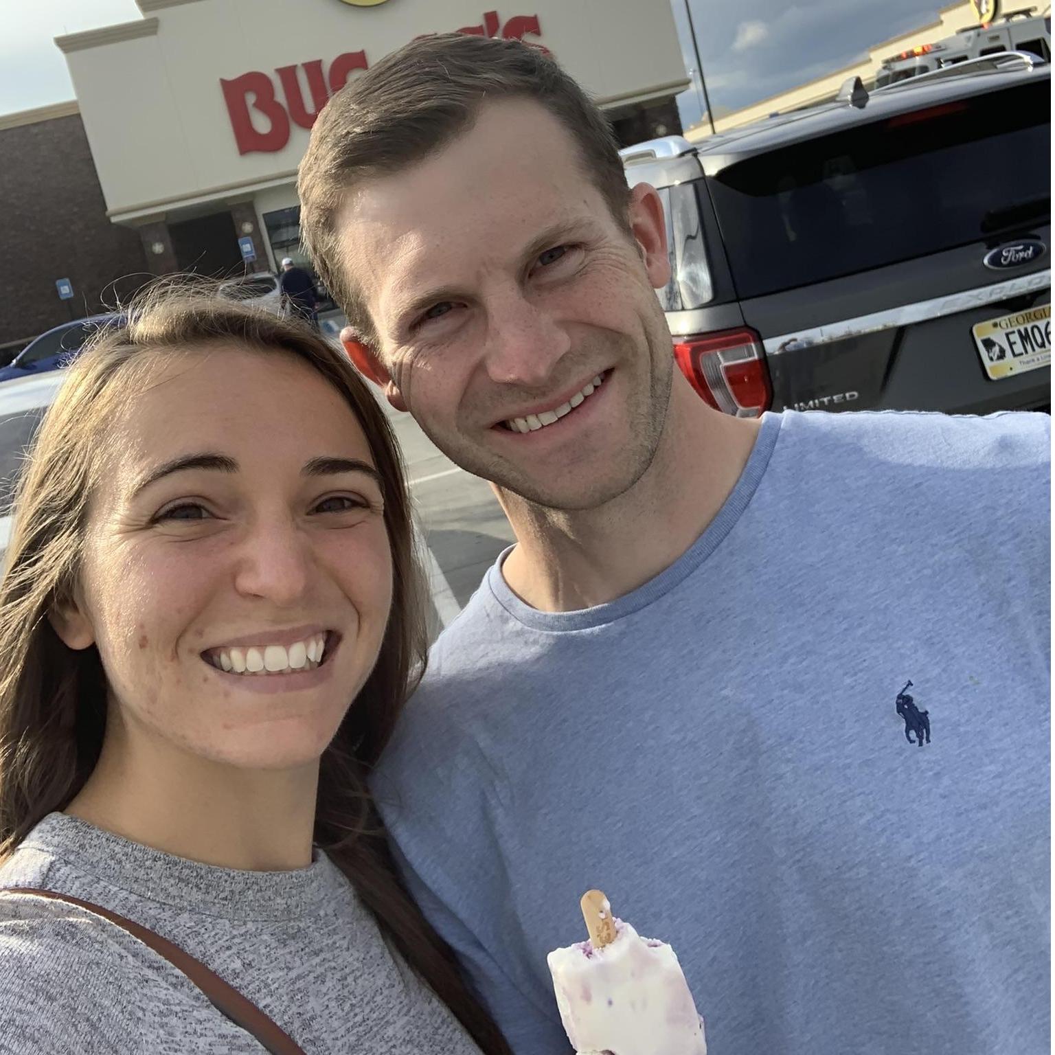 A quick stop at our new favorite gas station on the way to Cloudland Canyon State Park (Abbey didn't know it at the time, but we were about to get engaged!!!)